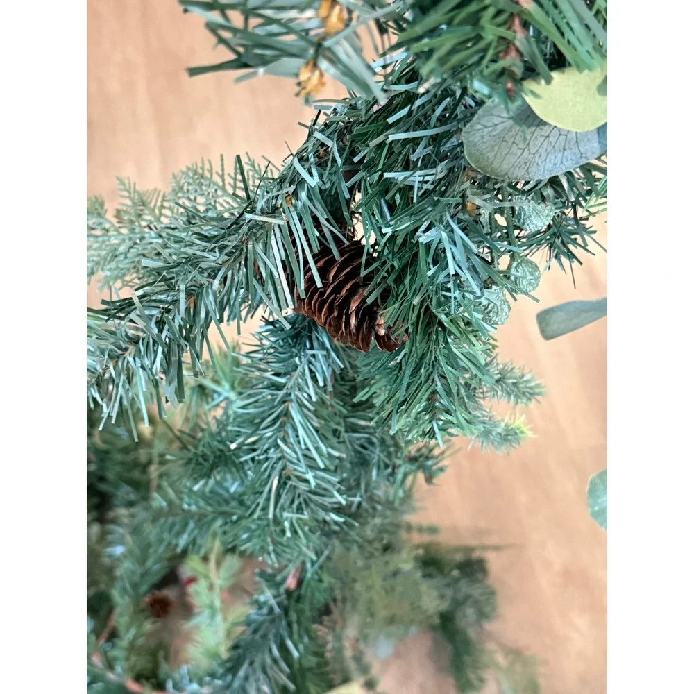 NWT Ashland Christmas Cypress Pinecone & Eucalyptus Garland 12 ft‎ Mantel Rustic